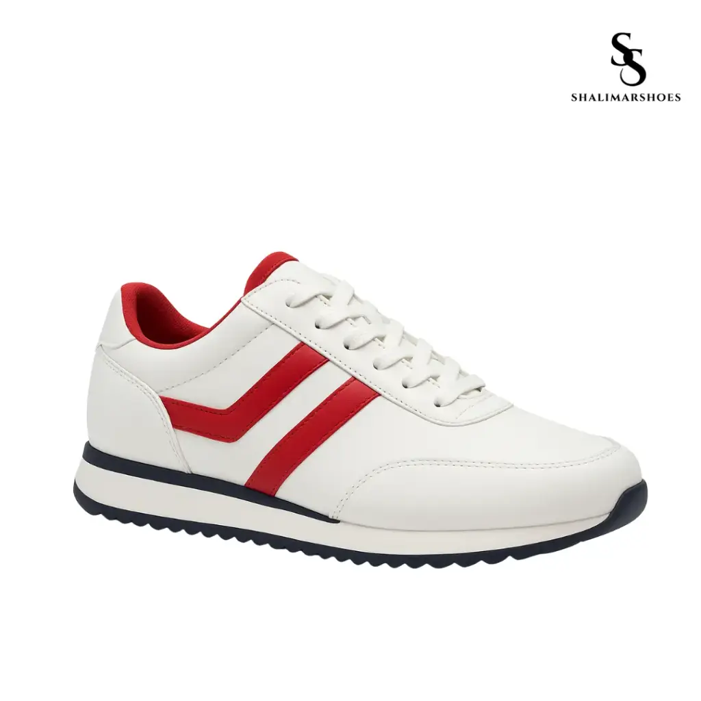 White & Red Sporty Sneaker