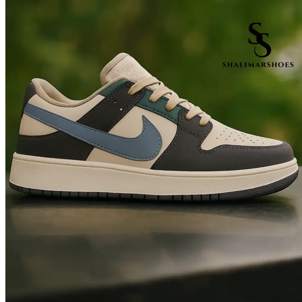 Beige & Blue Nike-Style Sneaker