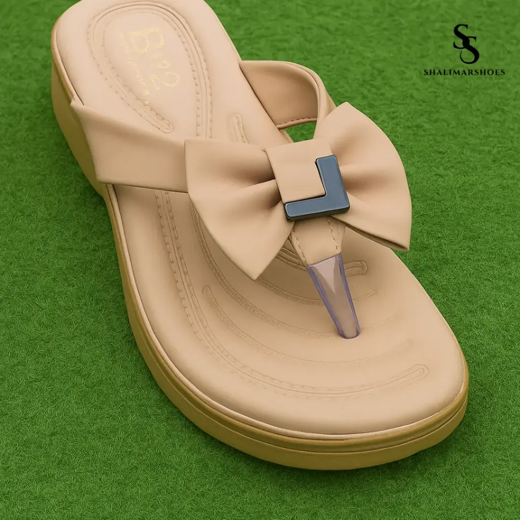 Beige Bow Thong SOFT Sandal